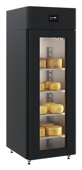 Шкаф холодильный POLAIR CS107 Cheese черный, стеклянная дверь - фото 2943880