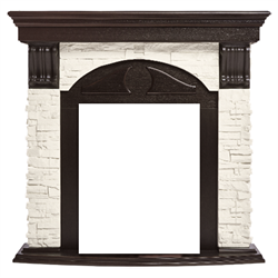 Классический портал для камина Firelight Torre Classic Белый/Венге - фото 4759388