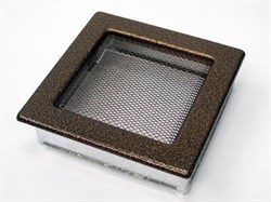 Вентиляционная решетка для камина Kratki 17х17 черная/медь пористая 17M - фото 4770860