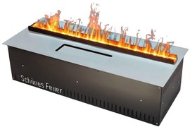 Встраиваемый очаг в модуль Schones Feuer 3D FireLine 600 Pro стальной + синий цвет