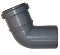 Отвод 45° 50-50, Sinikon Стандарт, раструб-труба, серый